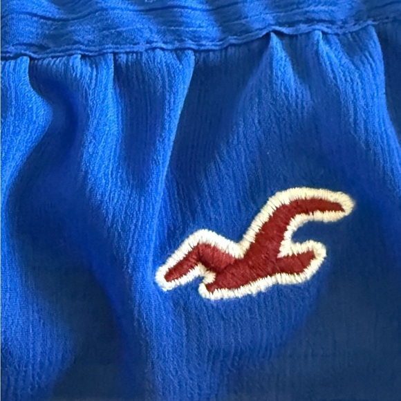 Hollister Blue Blouse with Billowy Sleeves and Ruffled Hem - Picture 4 of 7